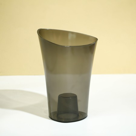 Pot for orchids, 1.3 l, 13.6 × 14.1 × 20 cm, plastic, transparent gray
