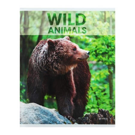 A notebook of 96 sheets in the "Wild Animals" cage, covered cardboard, selective varnish, block 60g/m2, 5v mix-4