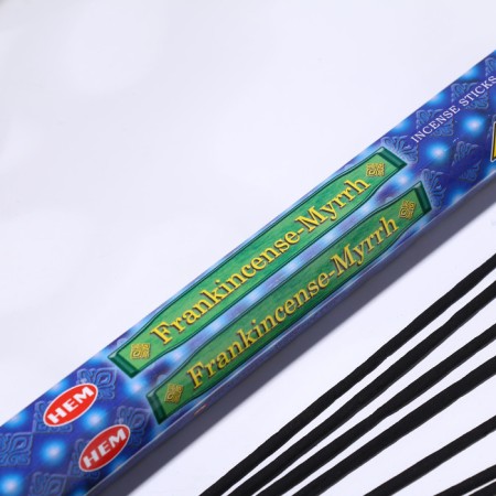 Incense hem "Frankincense-Myrrh. Ladan-Mirra", 20 wands in packaging, hexagon-1