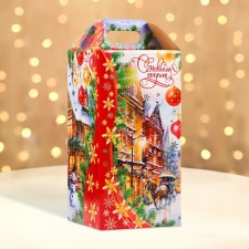 Box Gift New Year Castle New Year's city 16.2 x 37.7 x 16 cm