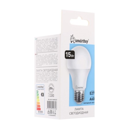 LED LED SMARTBUY, E27, A60, 15 W, 6000 K, cold white light-4