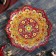 Largan Rishtan ceramics "Flowers", 32 cm, red, corrugated