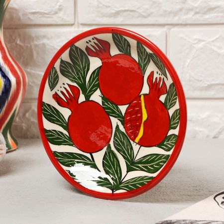 The plate of the Rishtan ceramics "Grenades", flat, 15 cm,-1