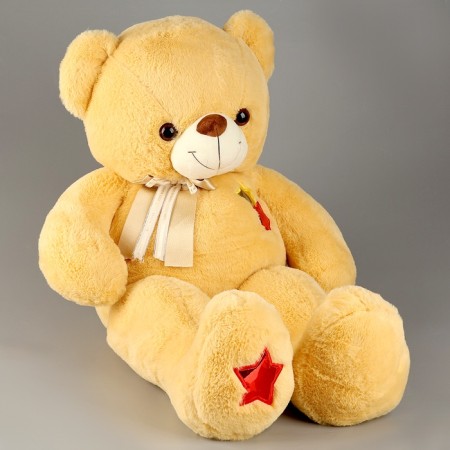 Soft toy "Bear", with stars, 80 cm, beige color-1