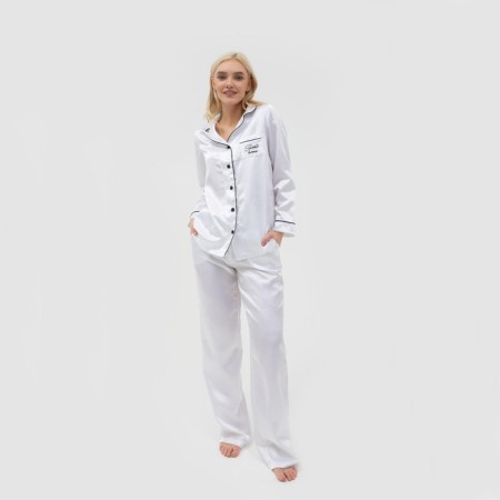 Female pajamas (shirt and trousers) KAFTAN Queen size 40-42, white color