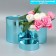 A set of boxes 2 in 1 round, gift packaging, “gift for you”, blue metallic, 12 x 12, 15 x 15 cm