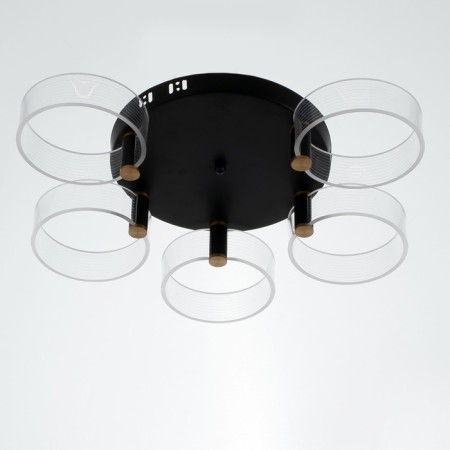 Chandelier 1697/5 LED 100W 3000-6000K Black 60x60x12 cm Bayerlux