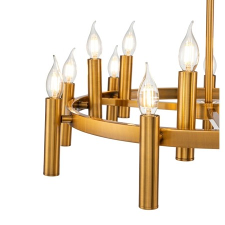 Leonardo 15xe14 rod chandelier 60W, size 70x70x30-95 cm, bronze color-2