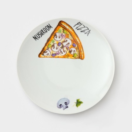 Set of porcelain “pizza”, 7 objects: 1 pc D = 30 cm, 6 pcs d = 20 cm, drawing mix-10