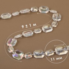 Beads on threads, with holography, 11 mm, 9 ± 1 m, transparent color