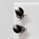 Clips "Flower" tulip, black color in black silver