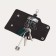 Key on the buttons, length 11 cm, 7 carabiners, black color