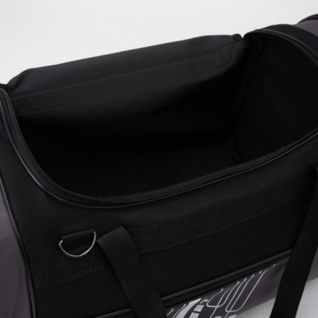Road bag, 3 parts on zippers, external pocket, long belt, black/gray color-2