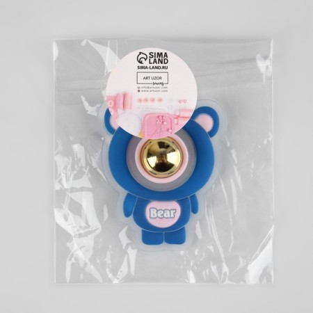 Silicone patch "Bear", luminous, 5 × 4 cm, blue color-5