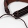 Bracelet Leather "Style" owl, brown color in black gold, d = 6 cm