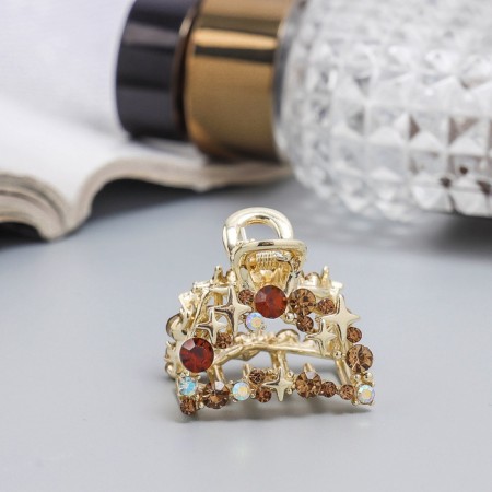 Hair crab "Selena Galant" arc, 3 cm, gold-2