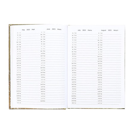 Dated diary 2025, A5 168 sheets, Attomex. Arkona, solid cover, boumvinyl with foam, liesse, block 70, gold-9