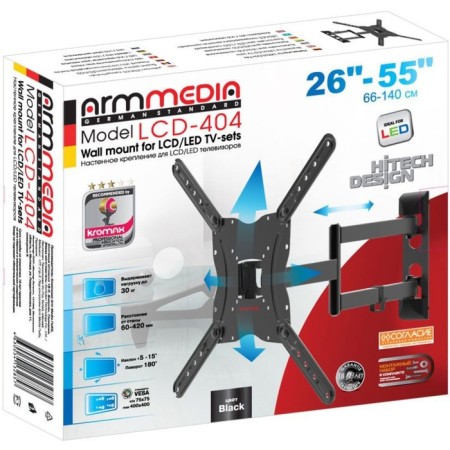 ARM Media LCD-404 New Black 26 "-55" Max.30kg wall turning and 102951-7