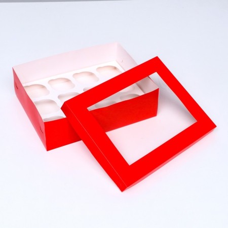 Packaging for 12 cupcakes with a window, KRS, 32.5 x 25.5 x 10 cm-3
