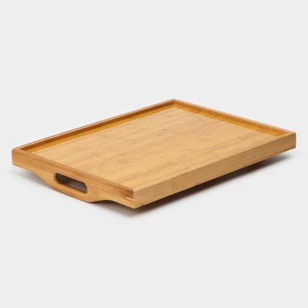 Tray with handles of the share Striata, 41 × 28 × 5 cm, bamboo-2