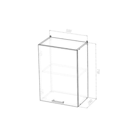 Cabinet hinged Kira 500x300x720 with 1 door wenge/quadro shimo dark-1