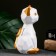 Piggy bank "Geometric cat" white/gold, 19cm