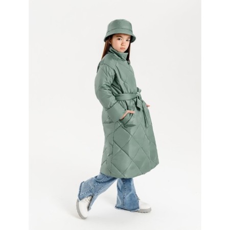 Пальто стёганое для девочек AmaroBaby TRENDY, рост 134-140 см, цвет фисташковый-7