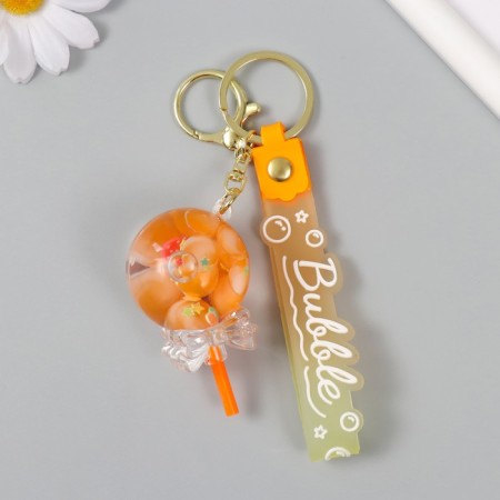 A plastic keychain with a carbine, a strap "Orange" water "water with decor1.8x5.3x5.6 cm-1