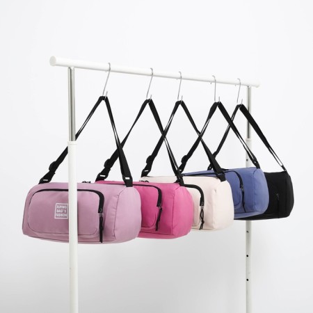 Youth bag with a zipper, pink color-3