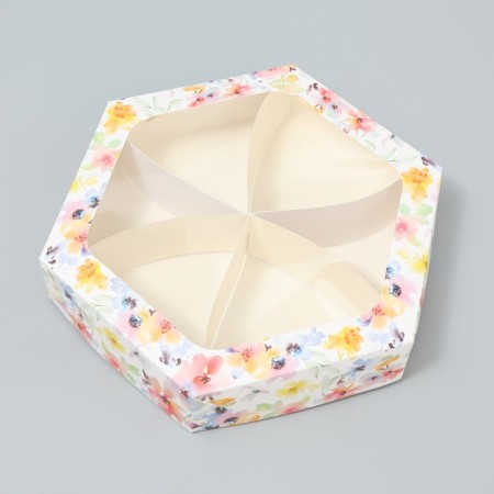 Confectionery box, packaging "Flowers for you", 23 x 23x 4 cm