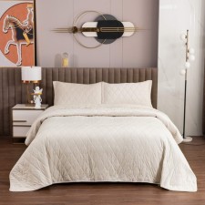 The bedspread and pillowcase 