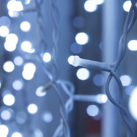 Garland "Curtain" 2 × 1.5 m, IP44, UMS, white thread, 360 SMD-LED, glow white, 220 V-1