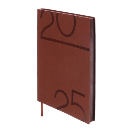 Dated 2025 diary, A5+, 176 sheets of Escalada, soft cover cover, pancake embossing, lies, cream block 70 g/m2, brown-1