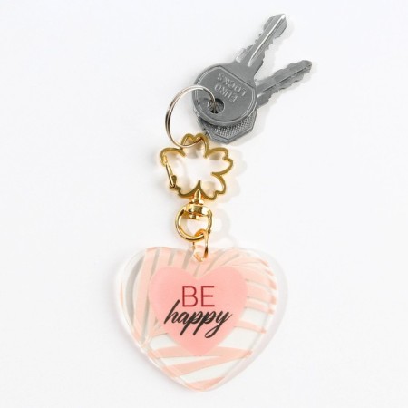 Acrylic key -keyboard "Be happy", 5 x 4.6 cm-6