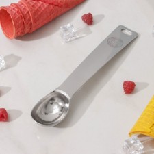 Spoon for ice cream of Zero shares, stainless steel, chrome color