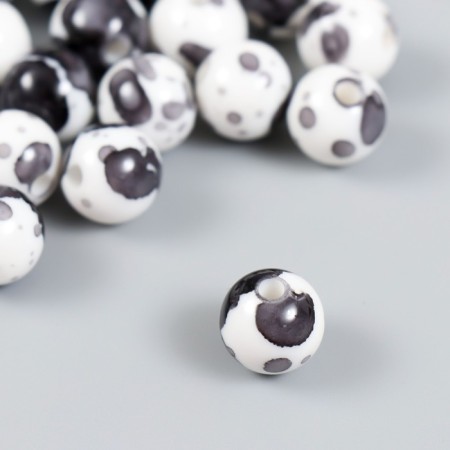 Beads for creativity plastic "Spray paint. Gray on white" set of 20 g 1.2x1.2 cm
