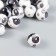 Beads for creativity plastic "Spray paint. Gray on white" set of 20 g 1.2x1.2 cm