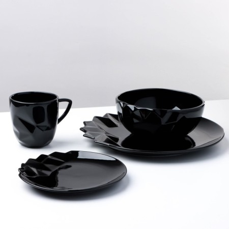 Ceramic “Obsidian” plate, black, 27 cm, black color-8