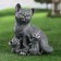 Garden figure "Cat with kittens" gray, 27x22x15cm