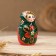 Matryoshka "Khokhloma", black scarf, red dress, 5 puppet, 10 cm