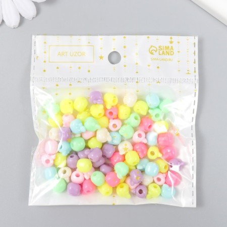Beads for creativity plastic "Color apple with leaves" mix set 20 grams 0.7x0.8x0.9 cm 96149-3