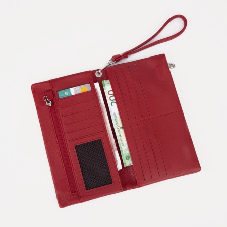 Women's wallet on magnets, red color-4
