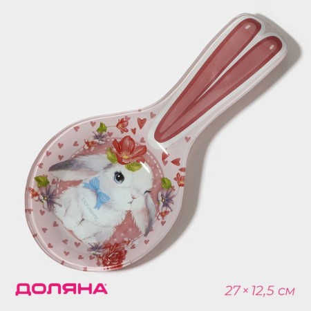 Glass stand under a spoonful of the shade "Flower bunny", 27 × 12.5 × 2 cm