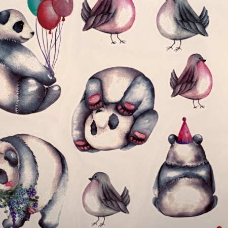 Tattoo on the body color "Panda" 21x15 cm-2
