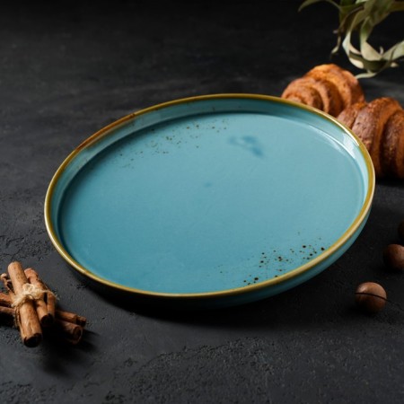 Porcelain plate with a magistro "Cerera" side, d = 25.5 cm, blue color-4