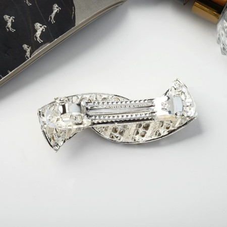 Linetta-volume hairpin "waves" waves, 8.5 cm, silver-1