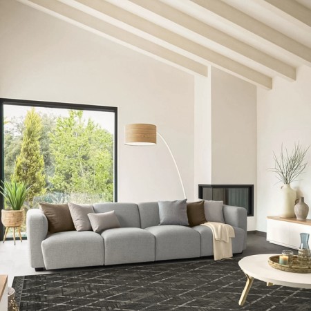 Rectangular carpet Merinos Kair, size 200x390 cm, Gray color-2