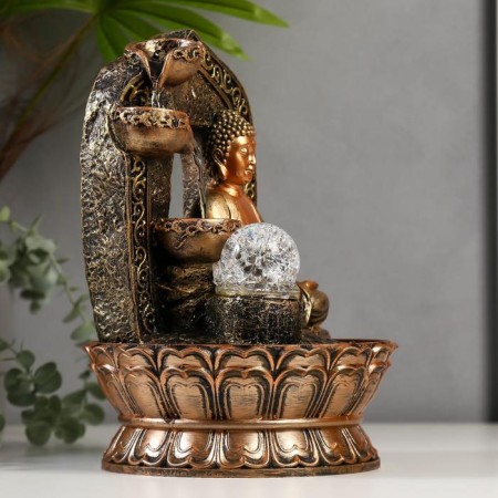 The desktop fountain from the network, backlight "Buddha in the arch with waterfall" 30x21x21 cm-2