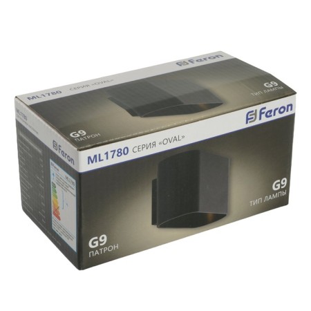 Feron ML1780, IP20, G9, 15 W, 160x75x80 mm lamp, black color is black-12
