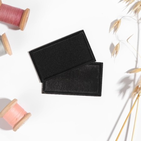 Clothing patch "Rectangle", 6.5 × 3.8 cm, heat -mileyle, black color